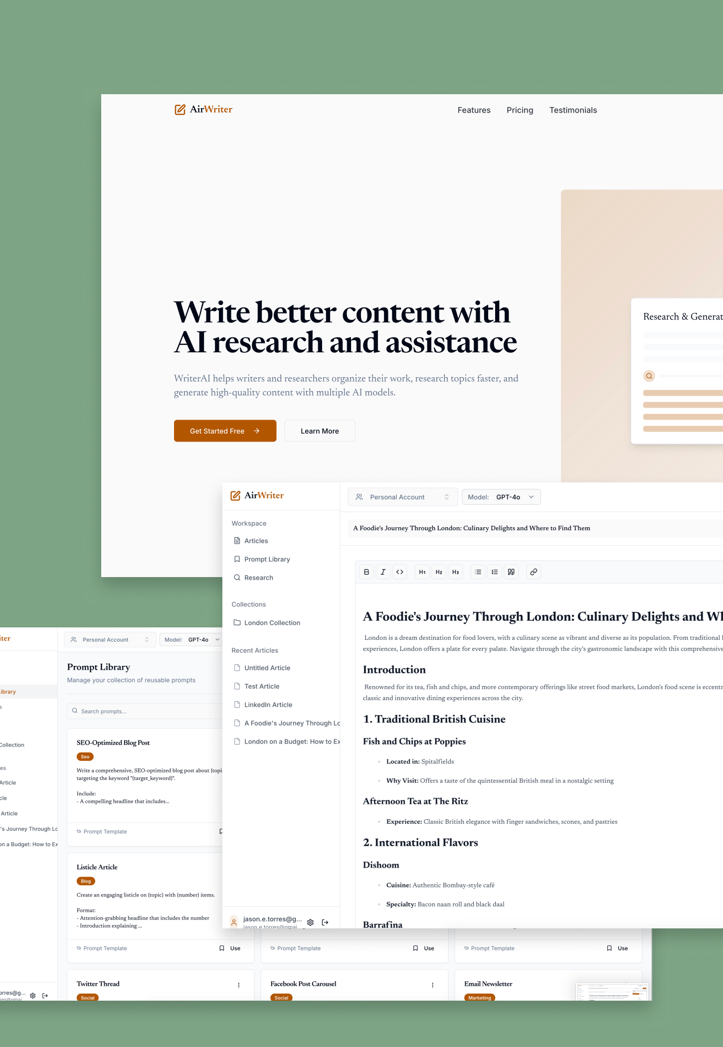 AI-powered analytics dashboard showing data visualization and insights